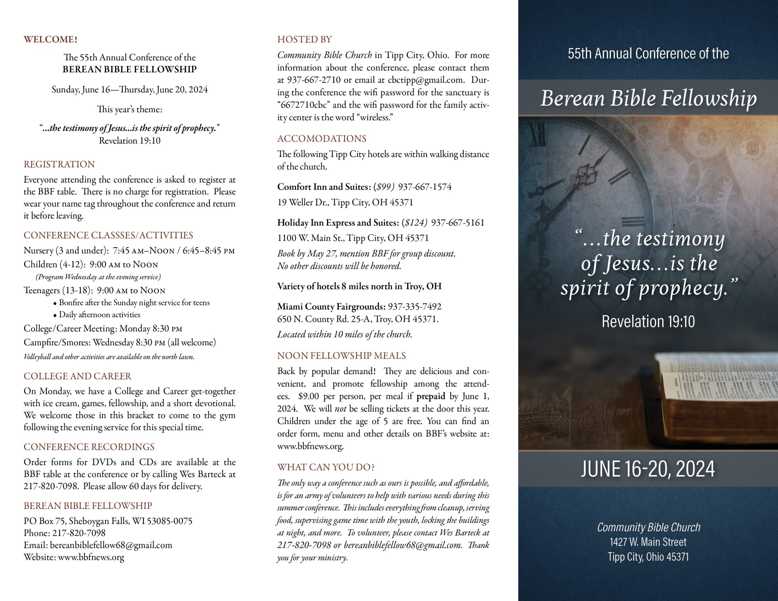 2024 BBF Summer Conference Berean Bible Society